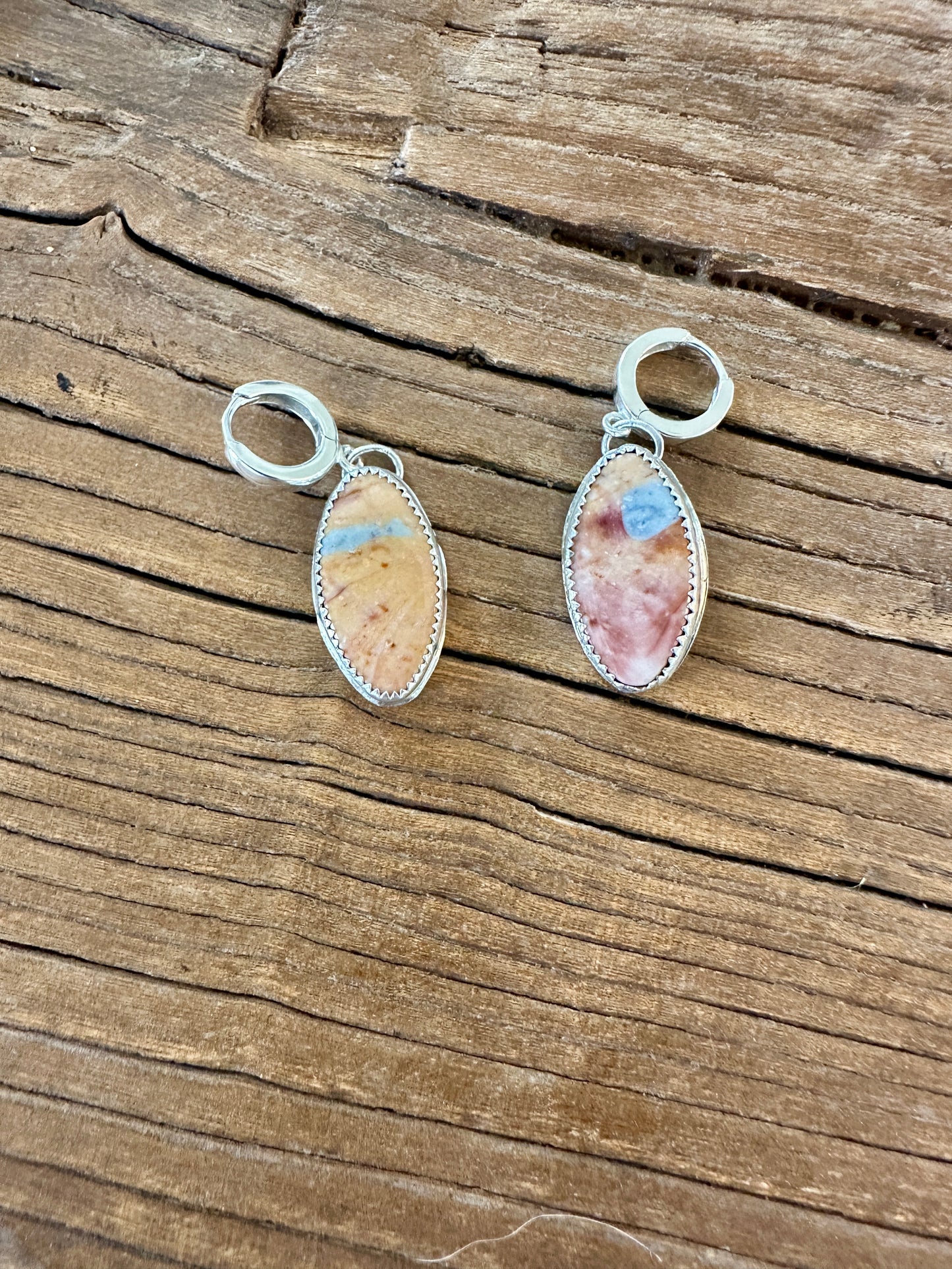 Polychrome Jasper huggie hoops