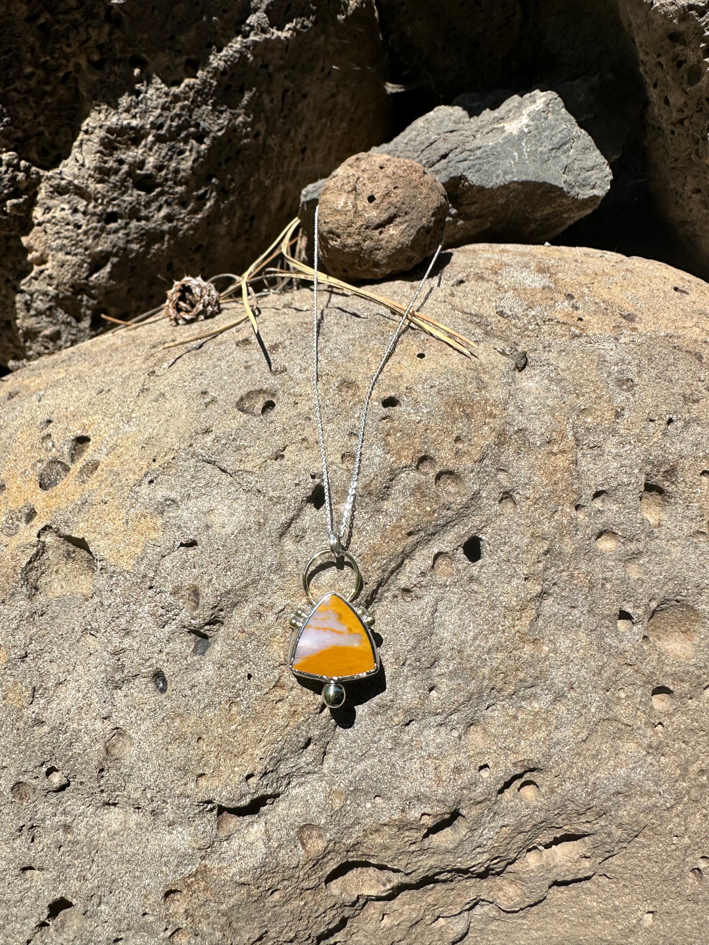 Oregon Sunset triangle pendant necklace