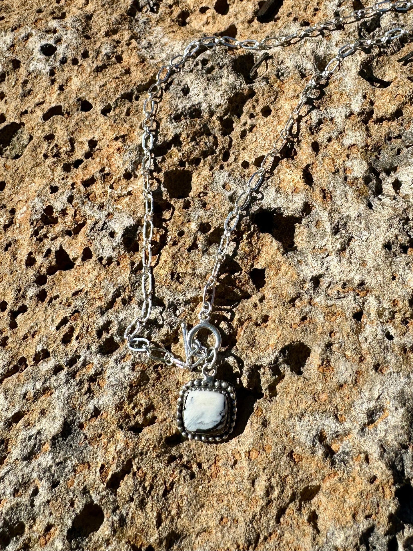 White buffalo paperclip necklace