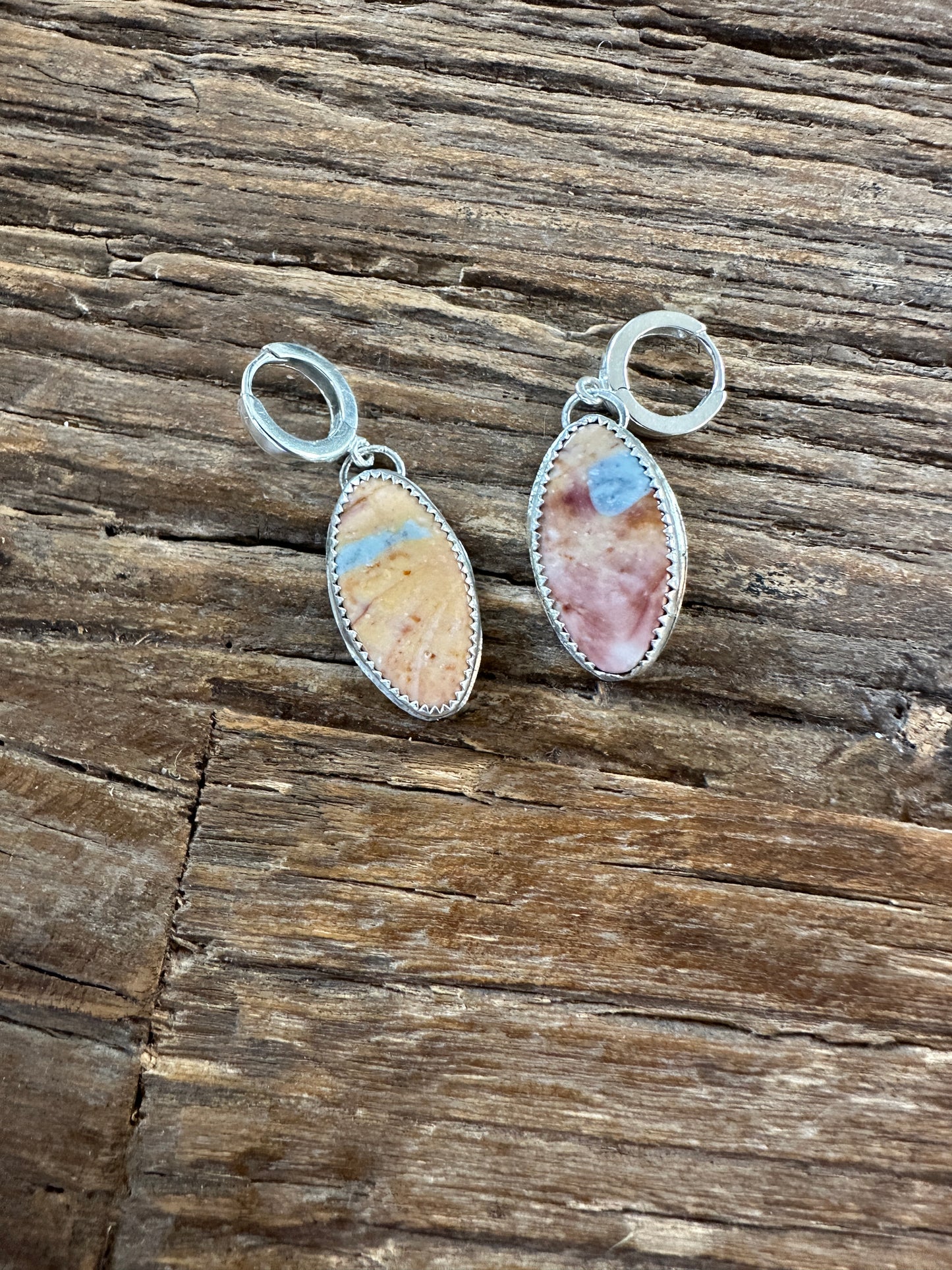 Polychrome Jasper huggie hoops