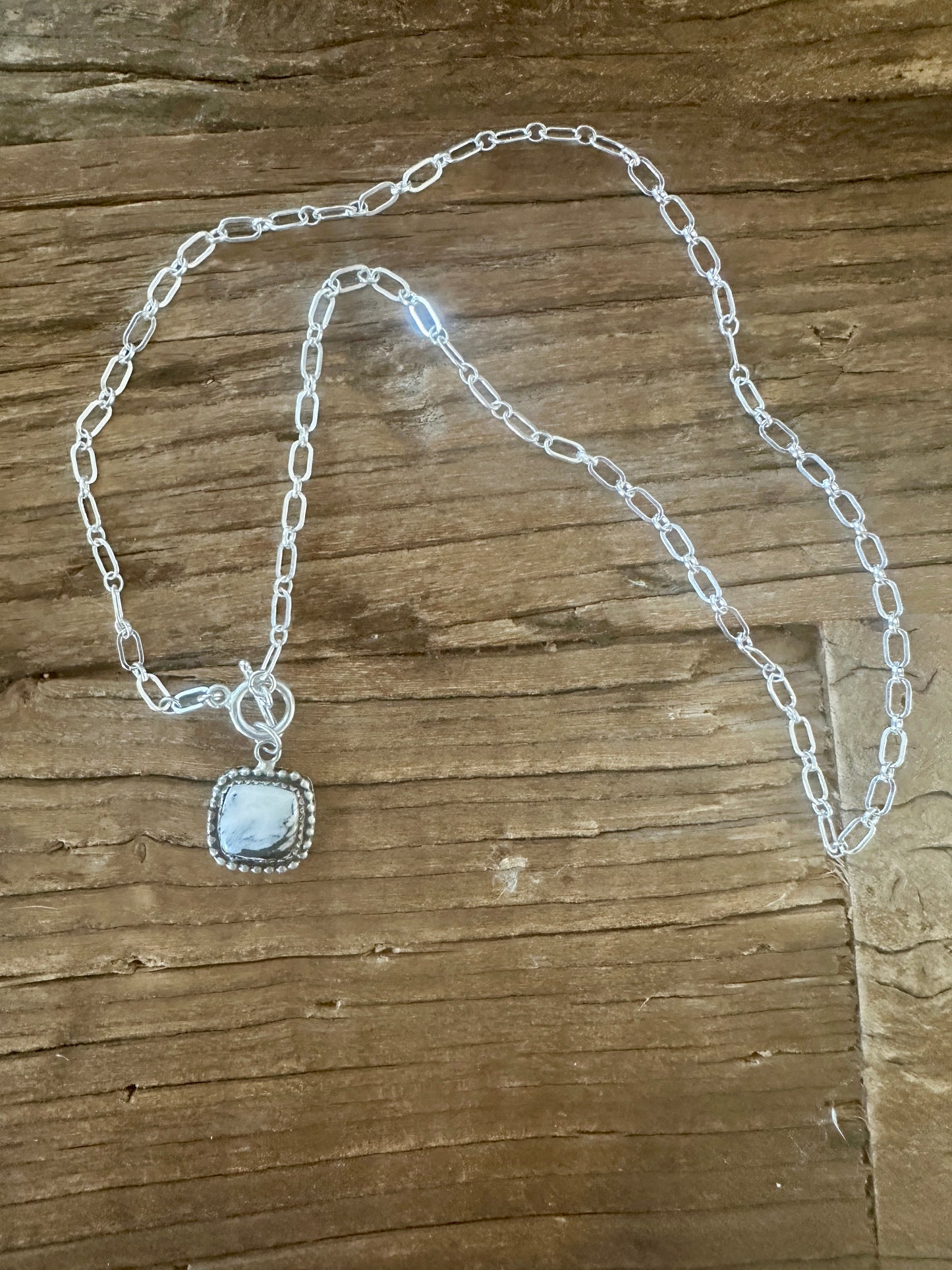 White buffalo paperclip necklace