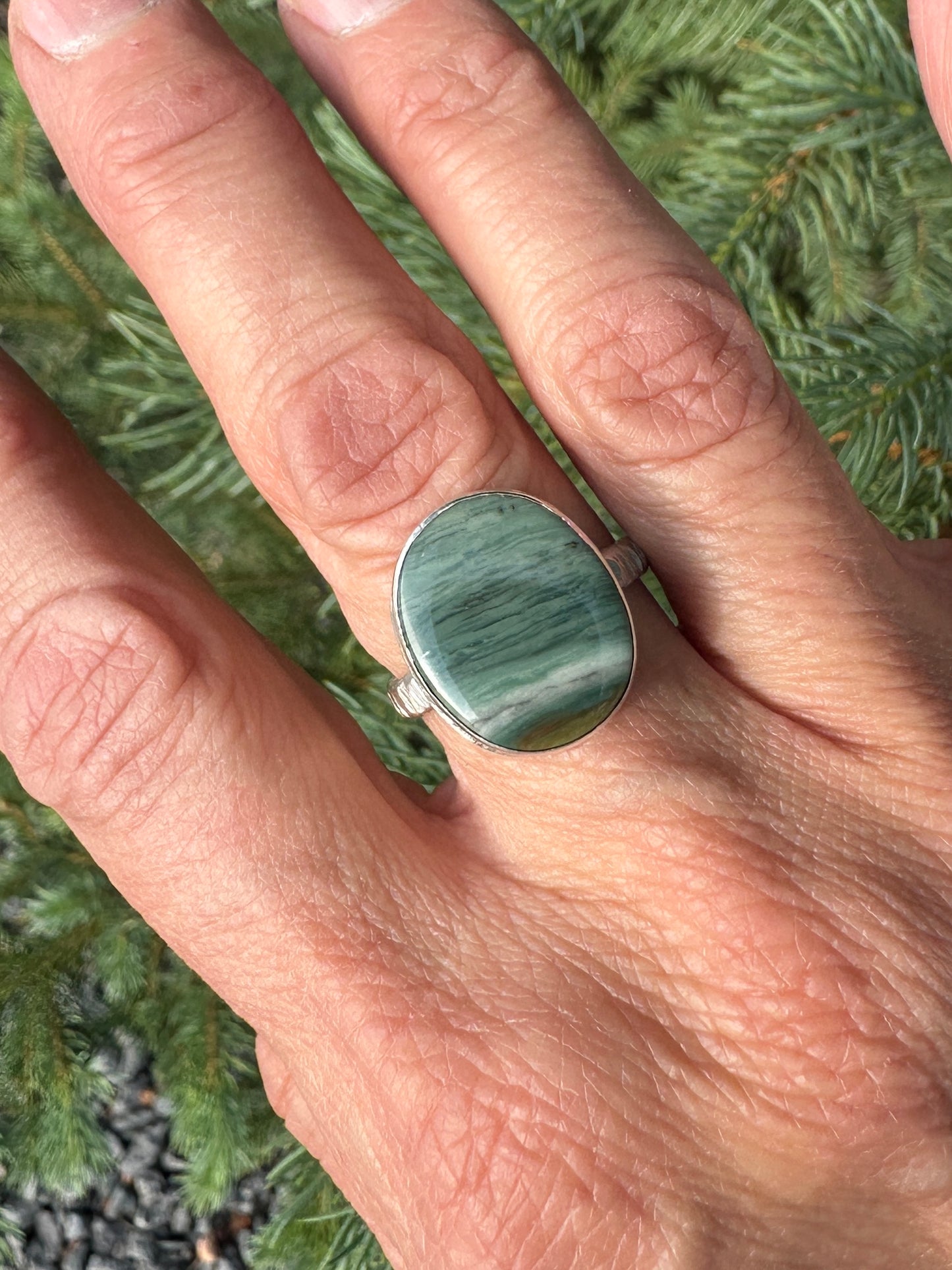 Stormy Seas Blue Mountain Jasper ring
