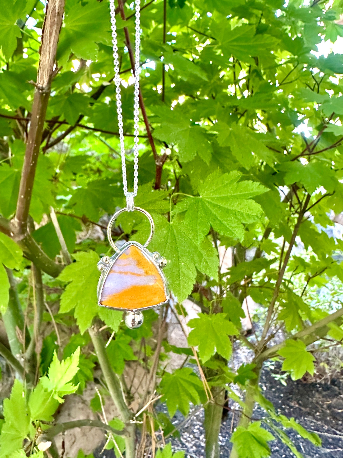 Oregon Sunset triangle pendant necklace