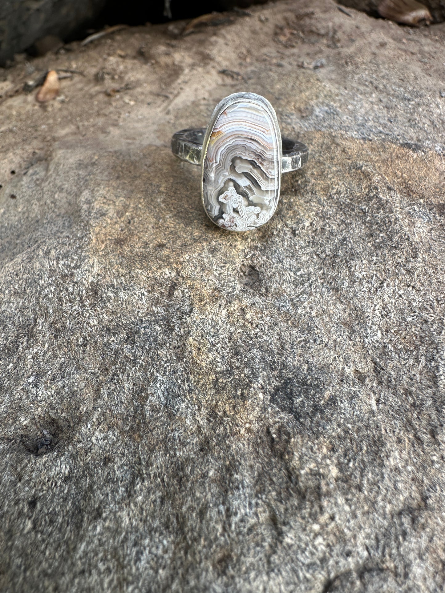 Sterling Silver Laguna Lace Agate Ring