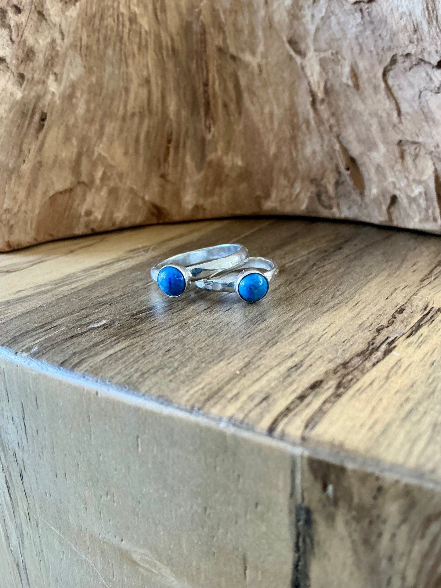Denim lapis lazuli stacking ring