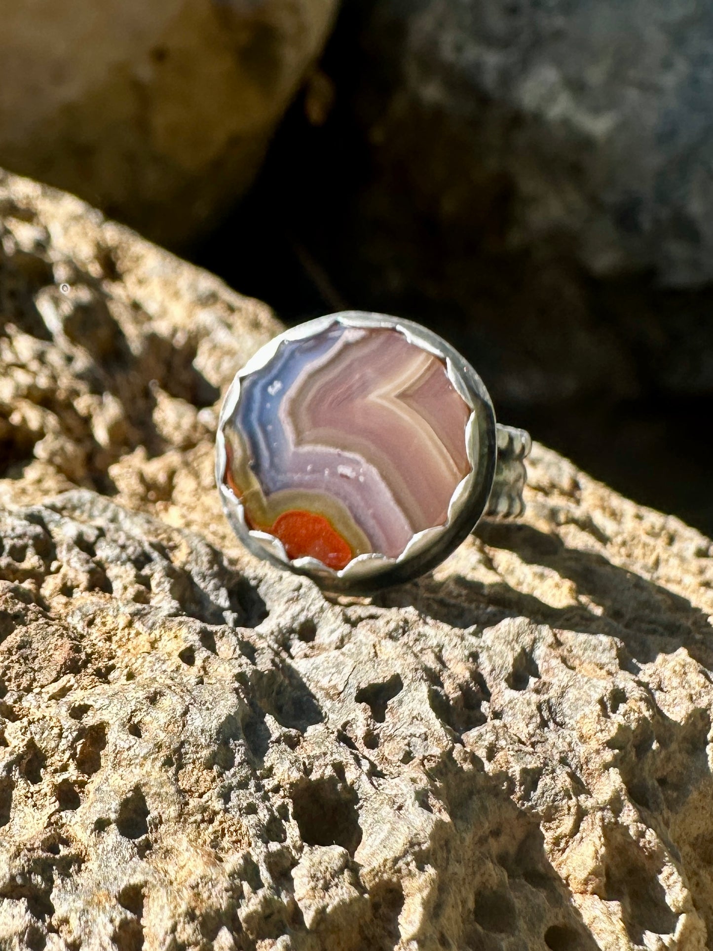 Moroccan Agate Statement Ring