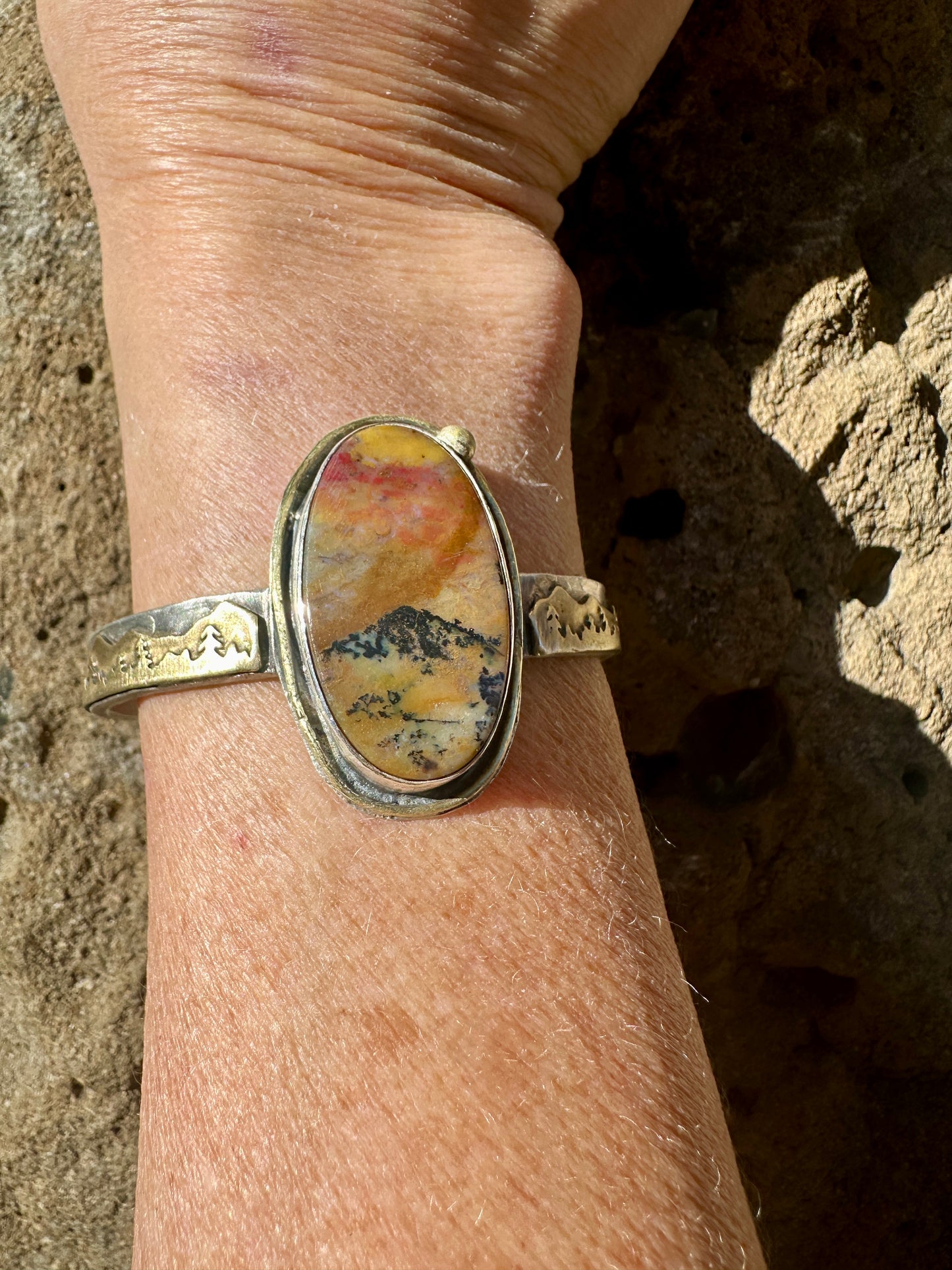 Mountain Silver and Brass Cuff