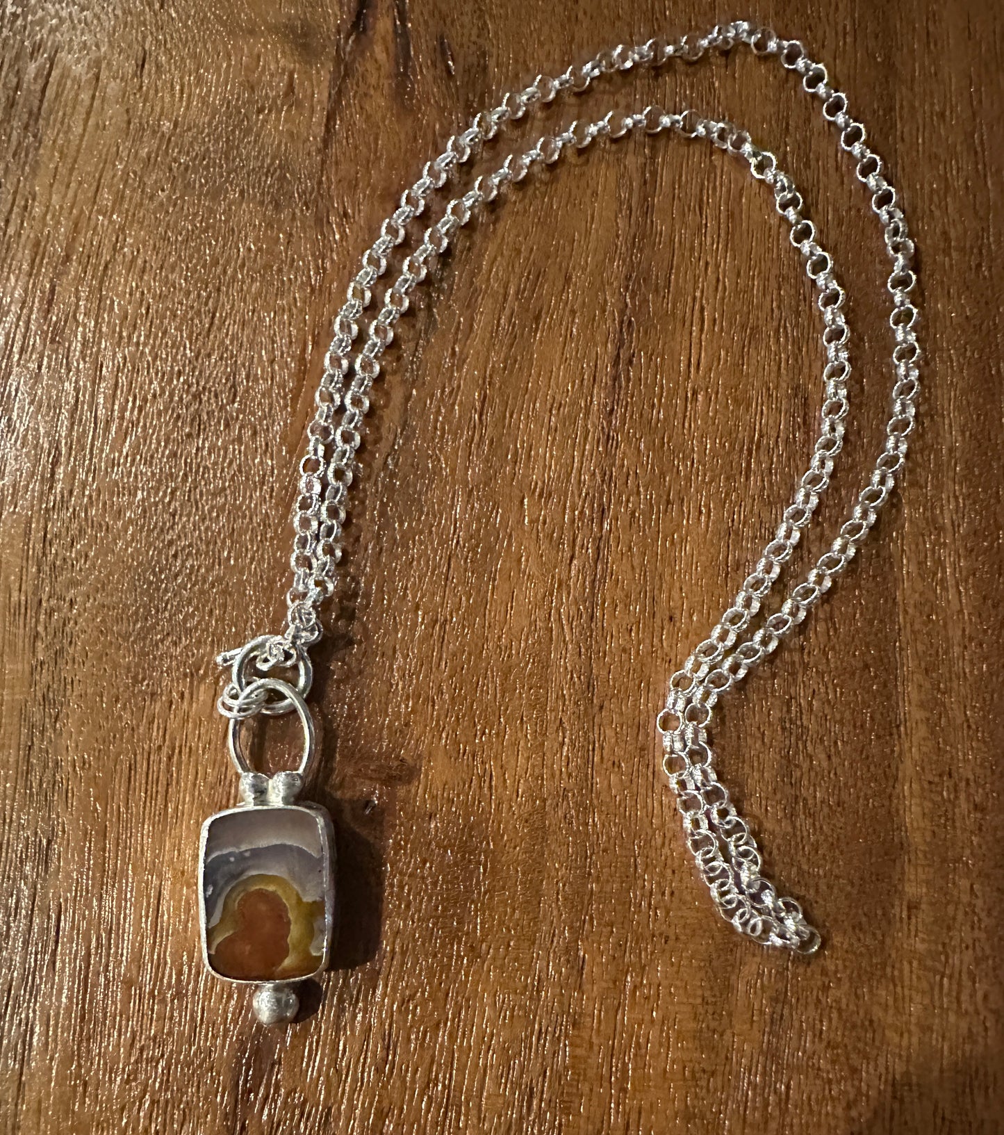 Moroccan Agate Silver Necklace