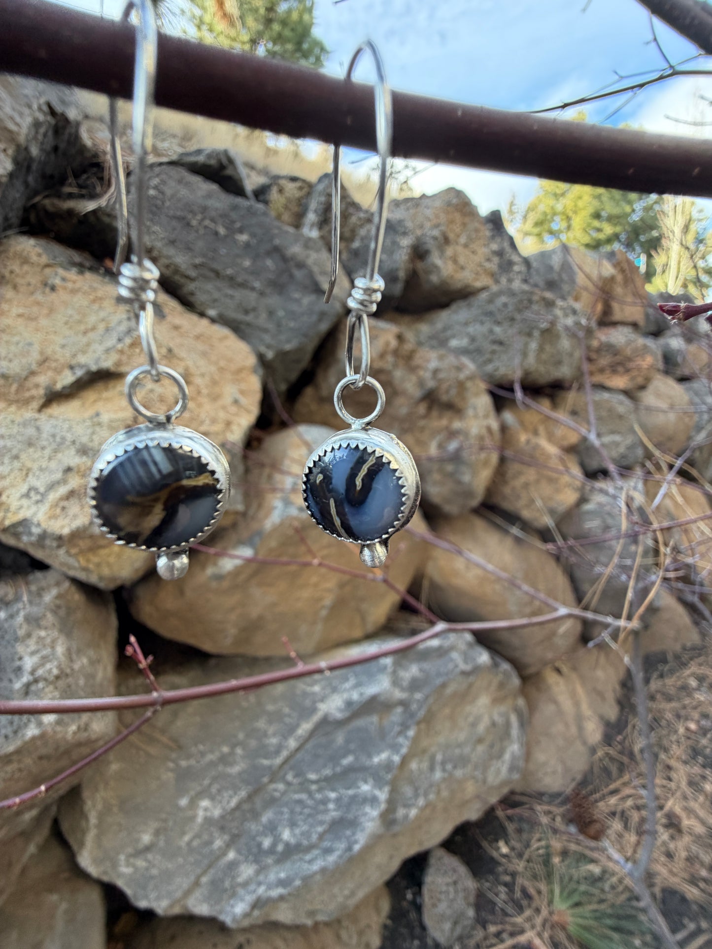 Montana Agate silver earrings