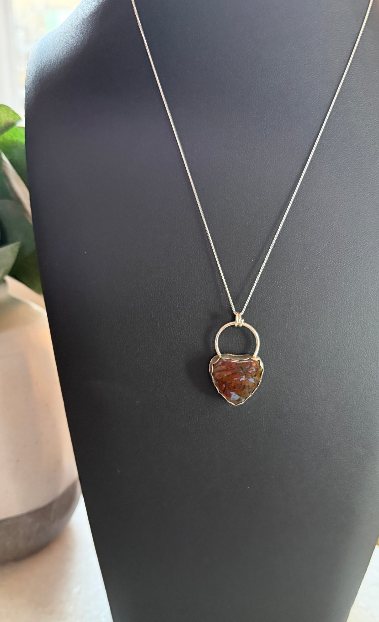 Maury Mountain Agate heart pendant