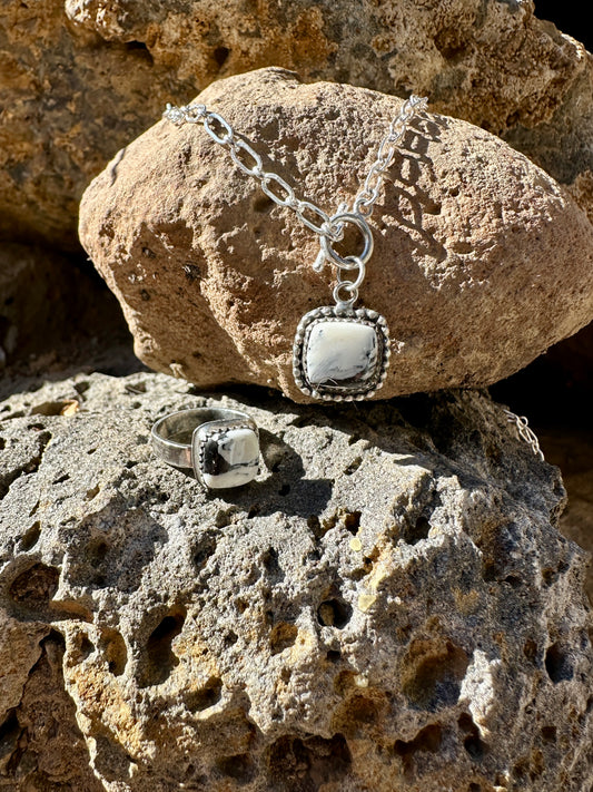 White buffalo paperclip necklace