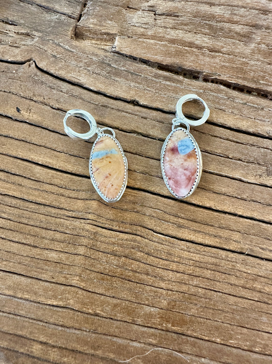 Polychrome Jasper huggie hoops