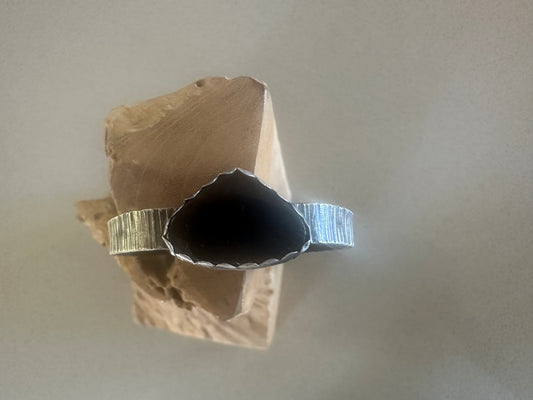 Obsidian sterling silver adjustable cuff