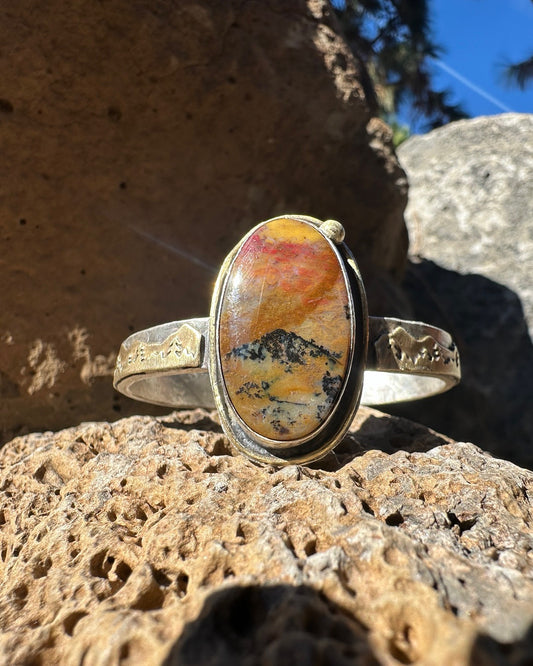 Mountain Silver and Brass Cuff