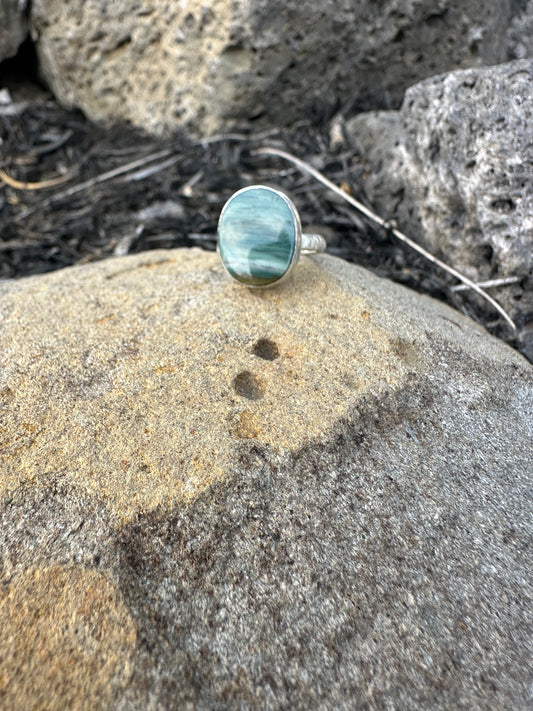 Stormy Seas Blue Mountain Jasper ring