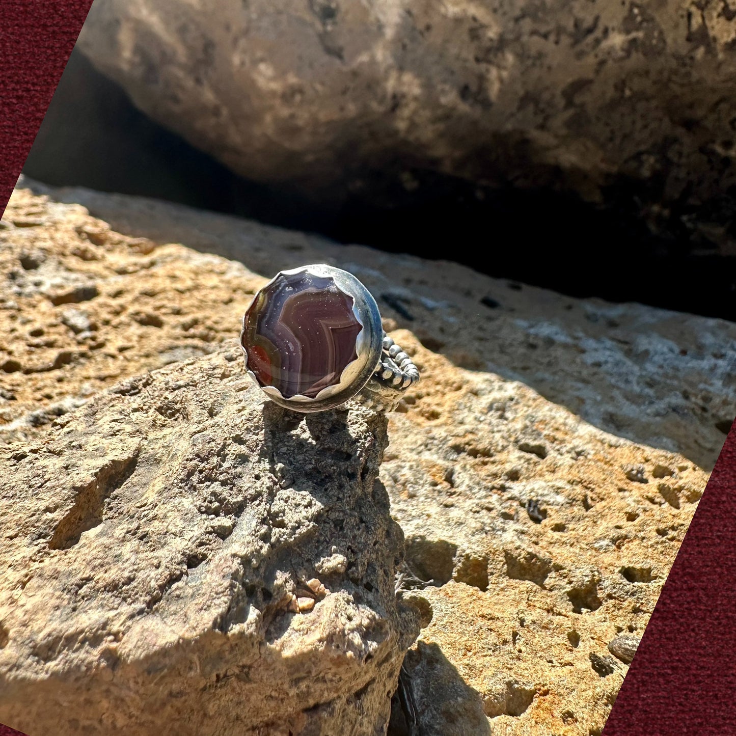 Moroccan Agate Statement Ring