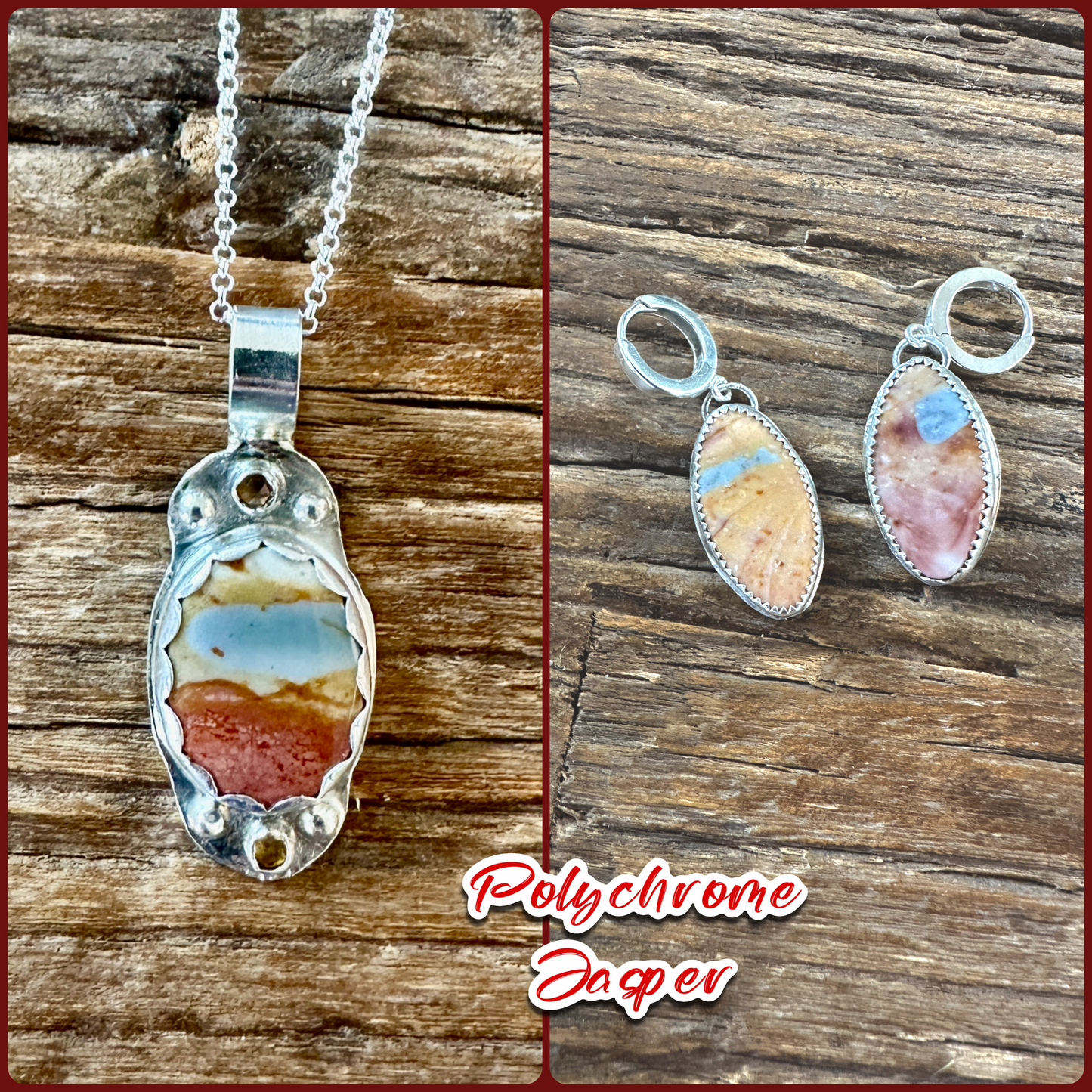 Polychrome Jasper huggie hoops