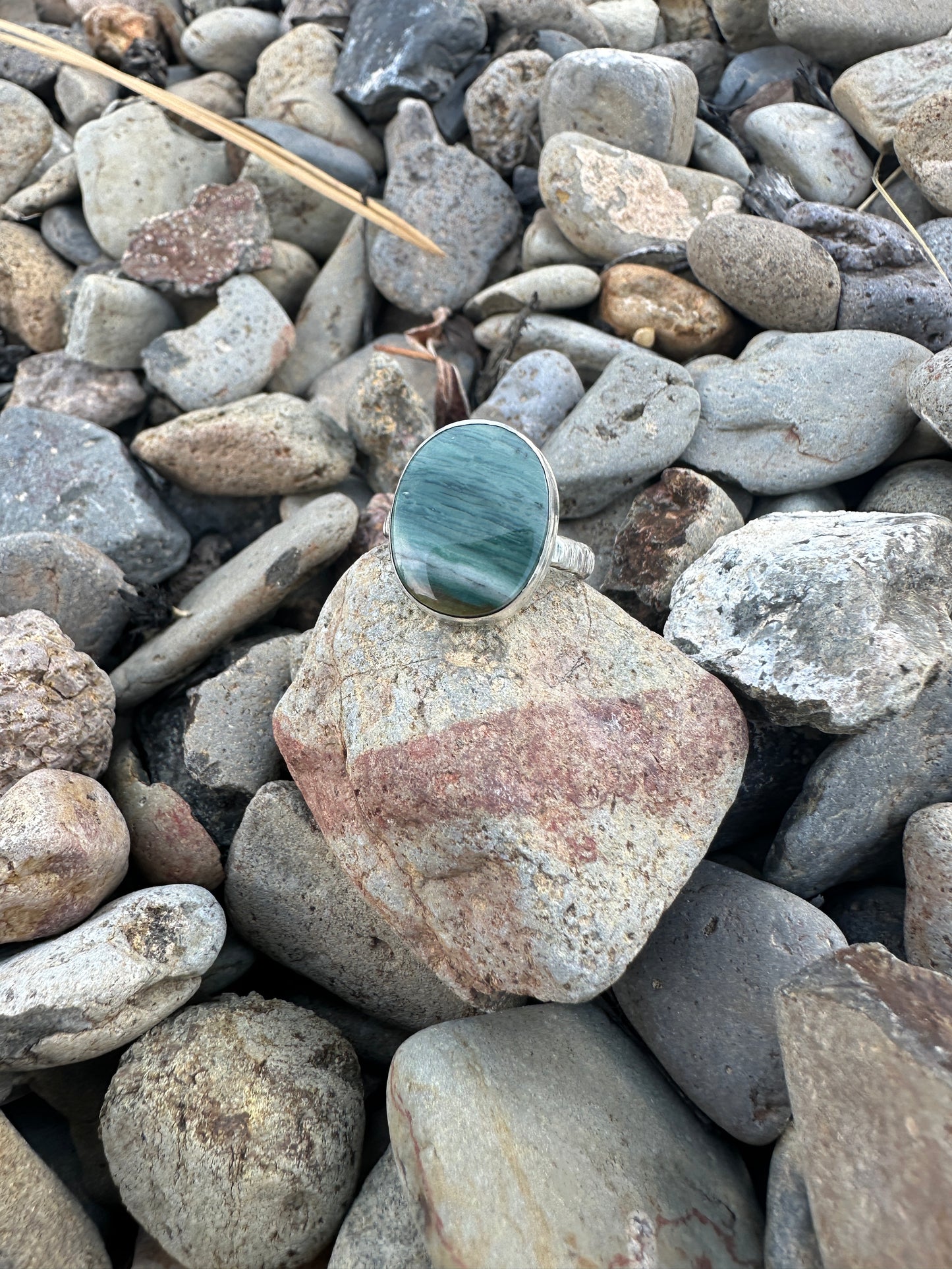 Stormy Seas Blue Mountain Jasper ring
