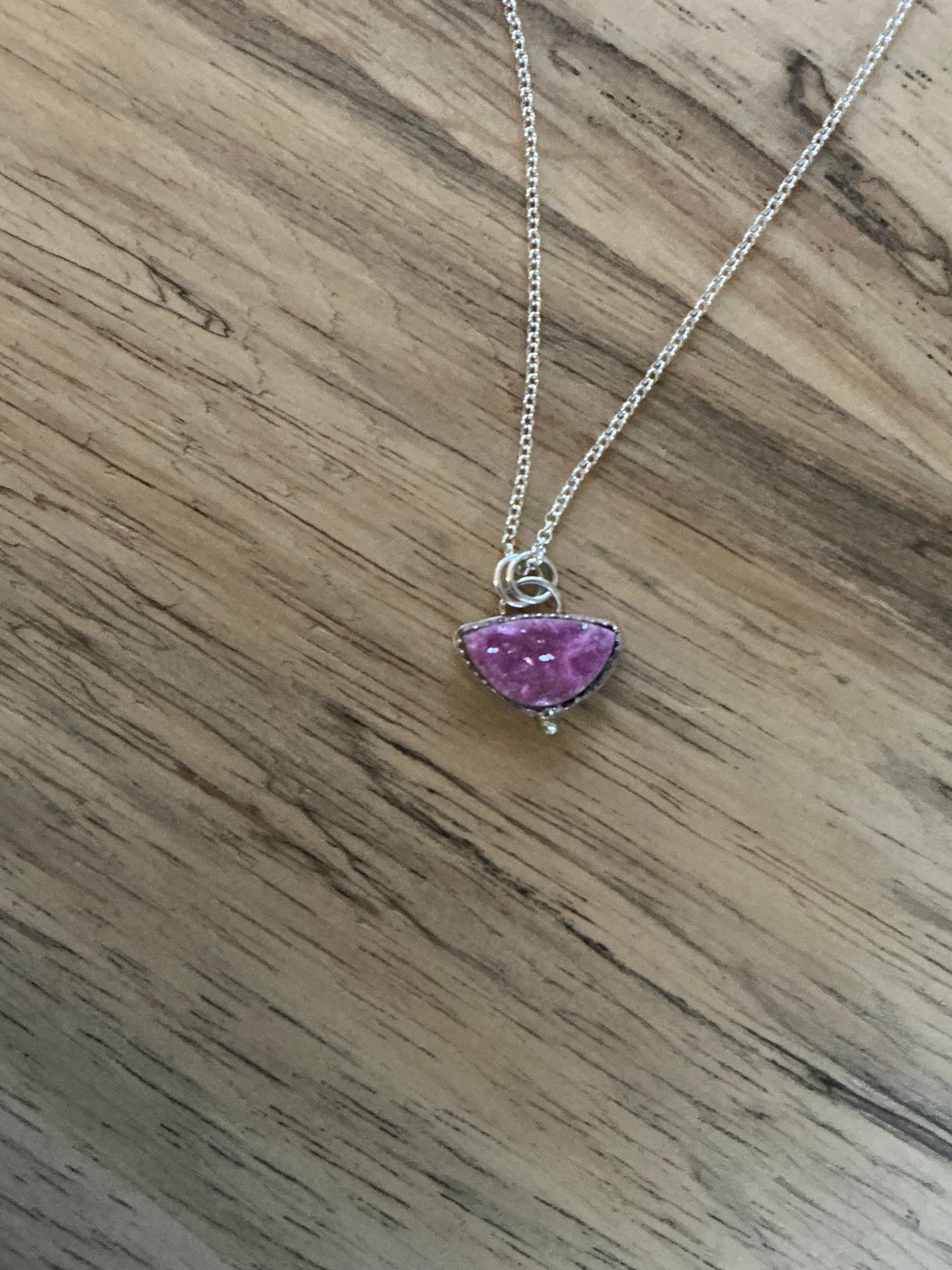 Princess pink druzy necklace