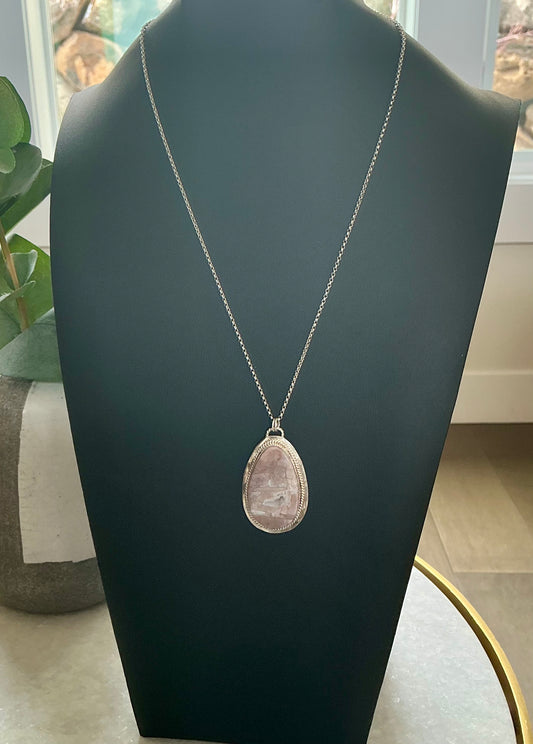 Pink jasper agate necklace