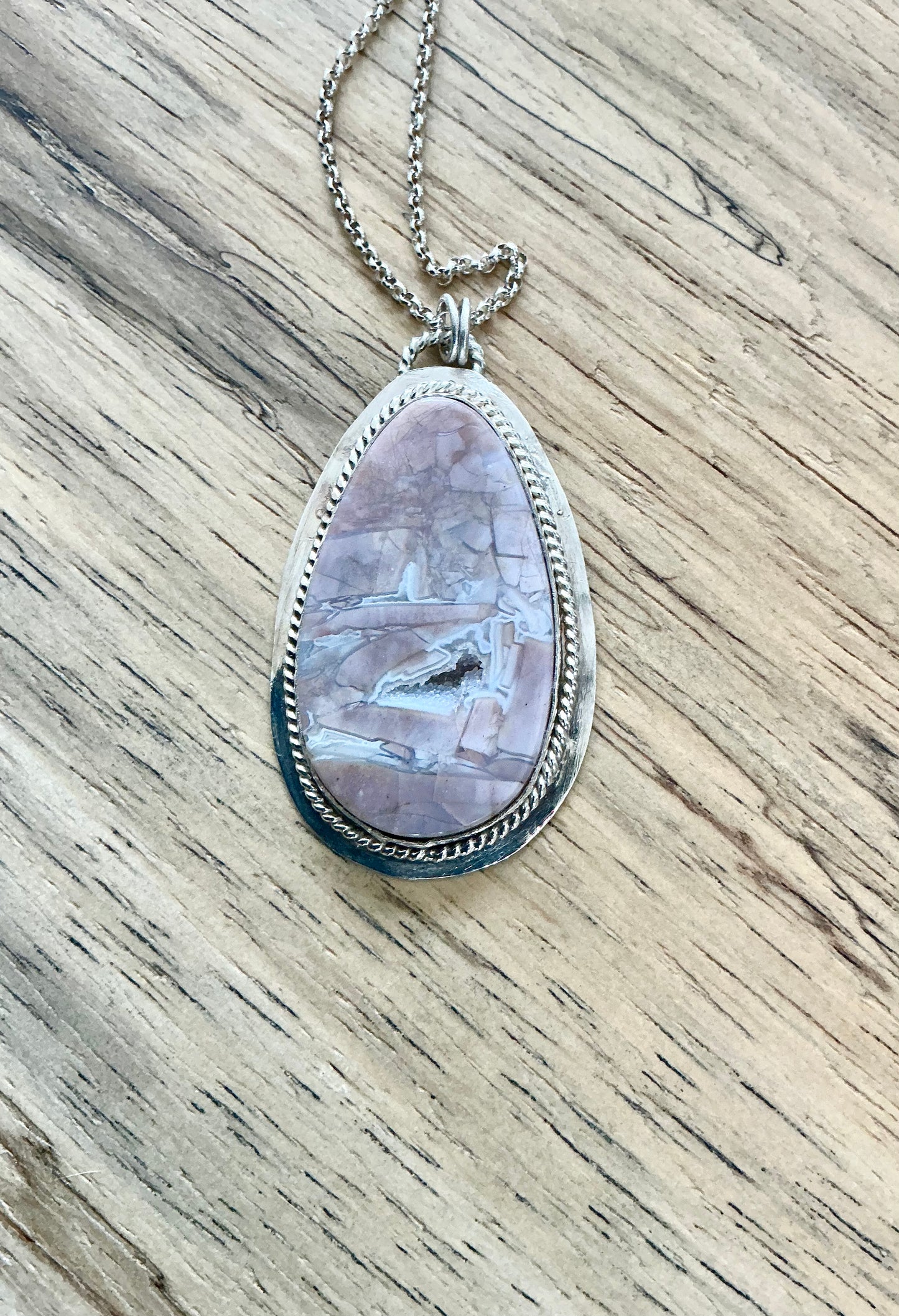 Pink jasper agate necklace