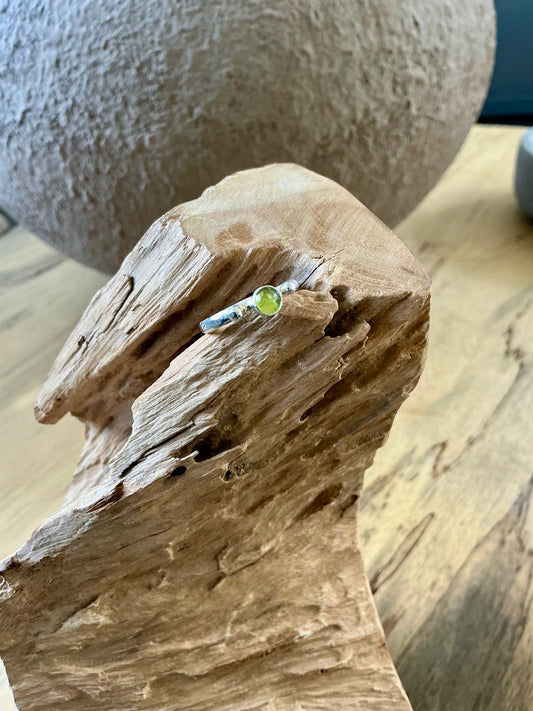 Green peridot stacking ring