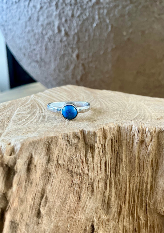 Denim lapis lazuli stacking ring