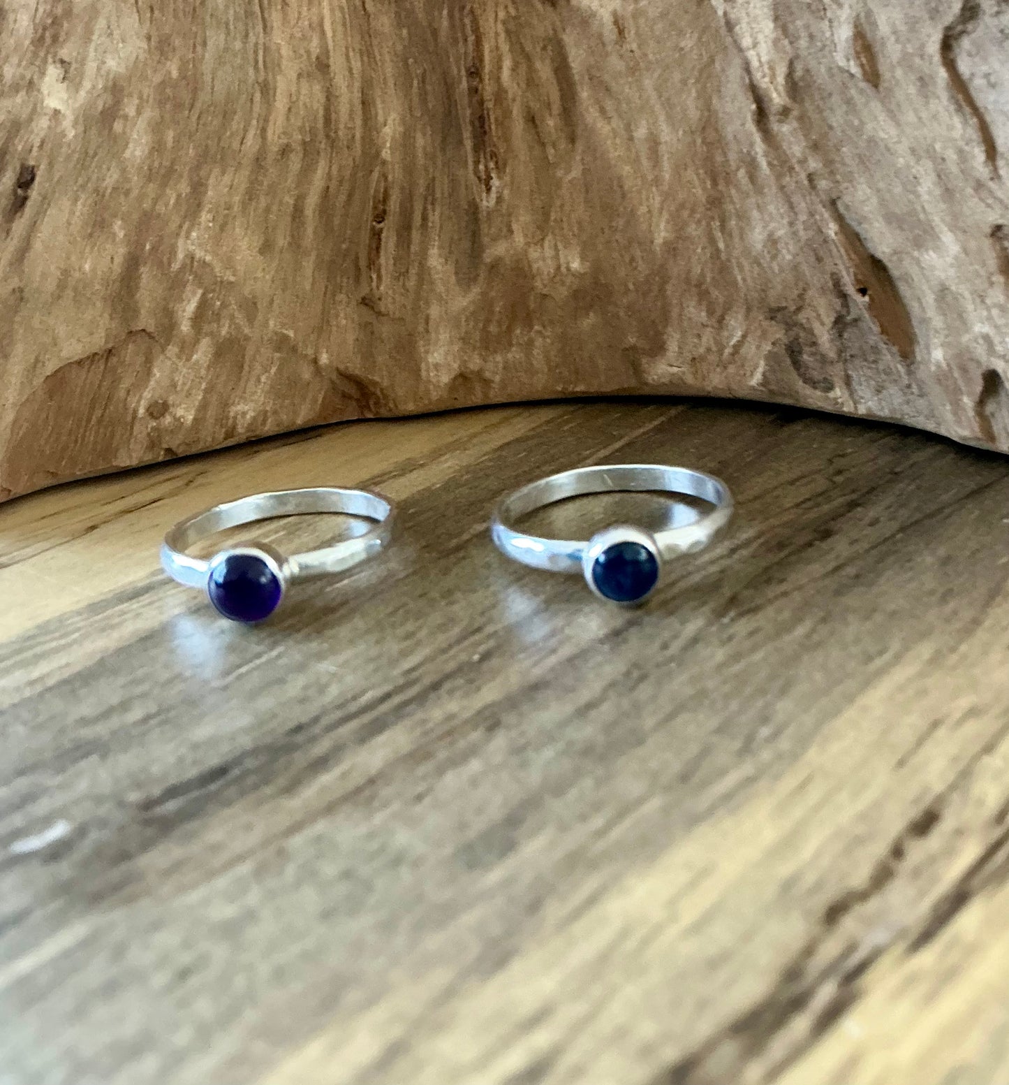 Purple iolite stacking ring