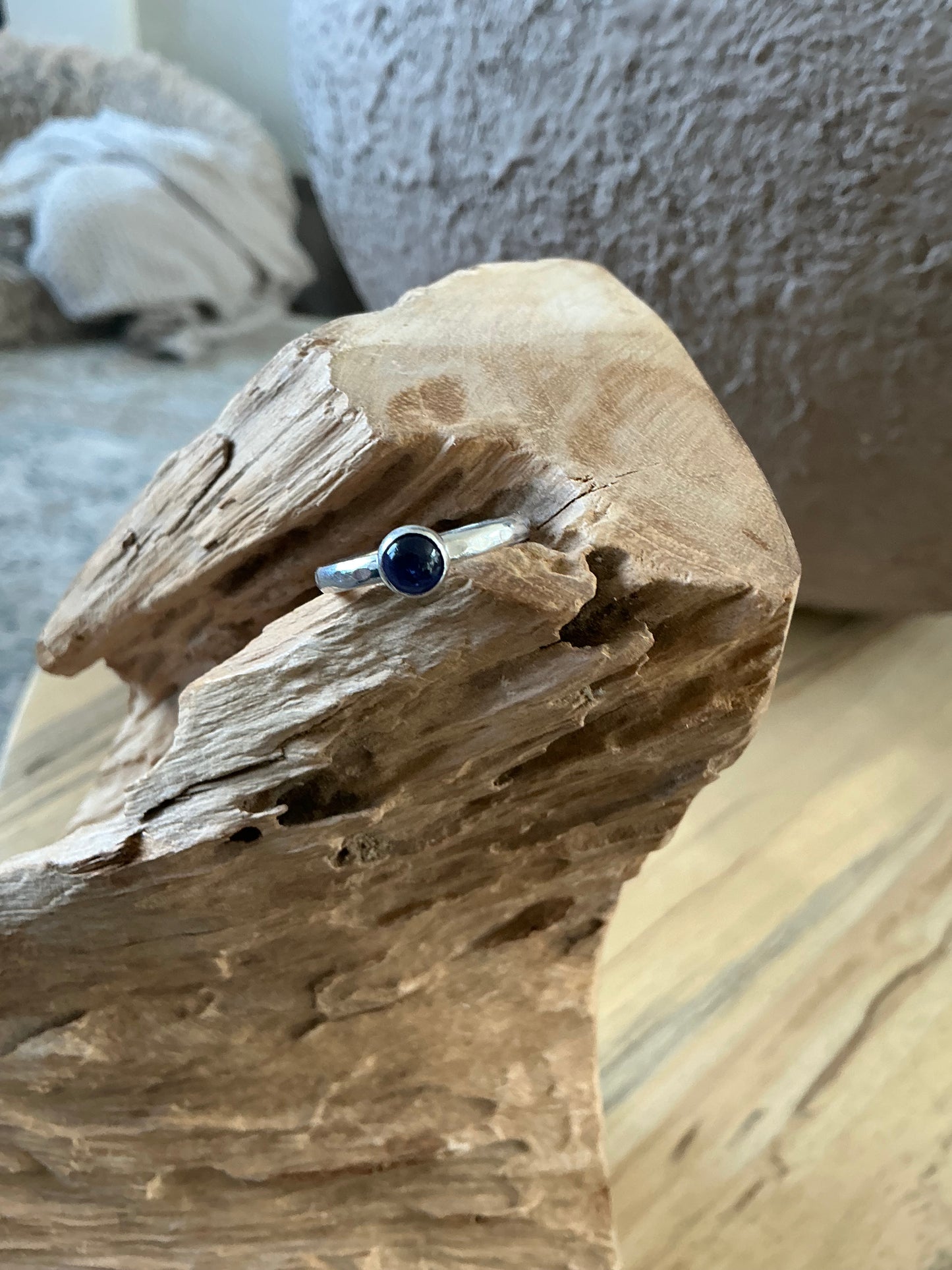 Purple iolite stacking ring