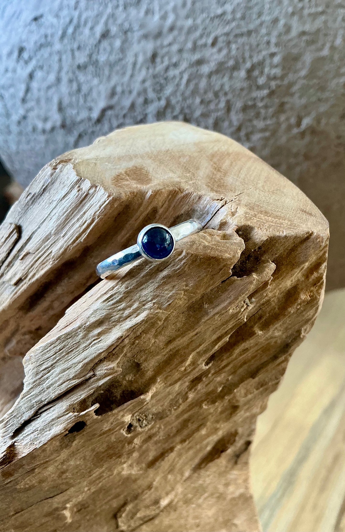 Purple iolite stacking ring