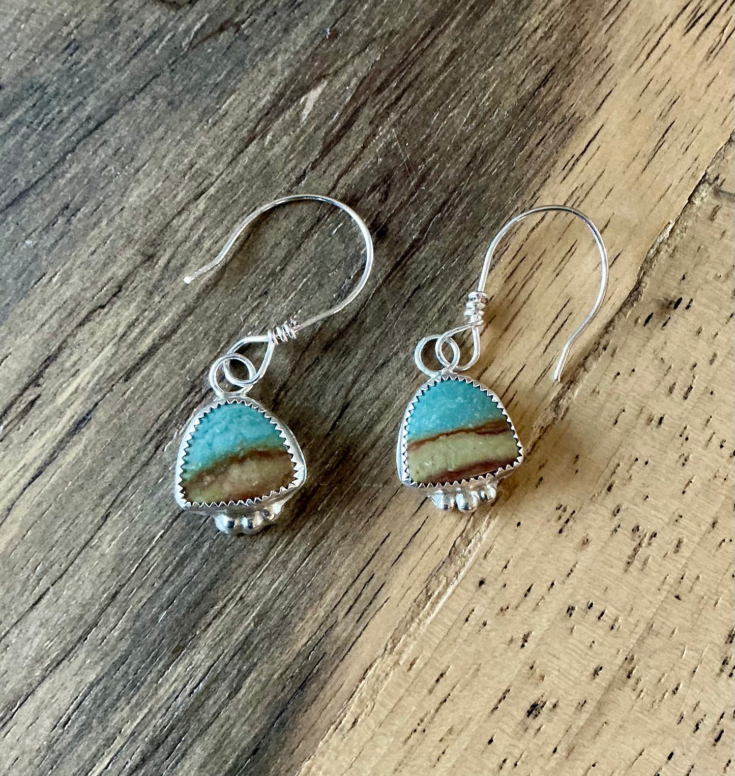 Picture jasper silver earrings