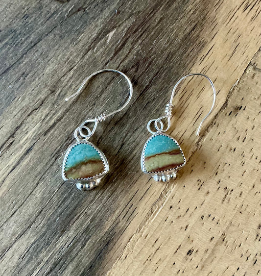 Picture jasper silver earrings