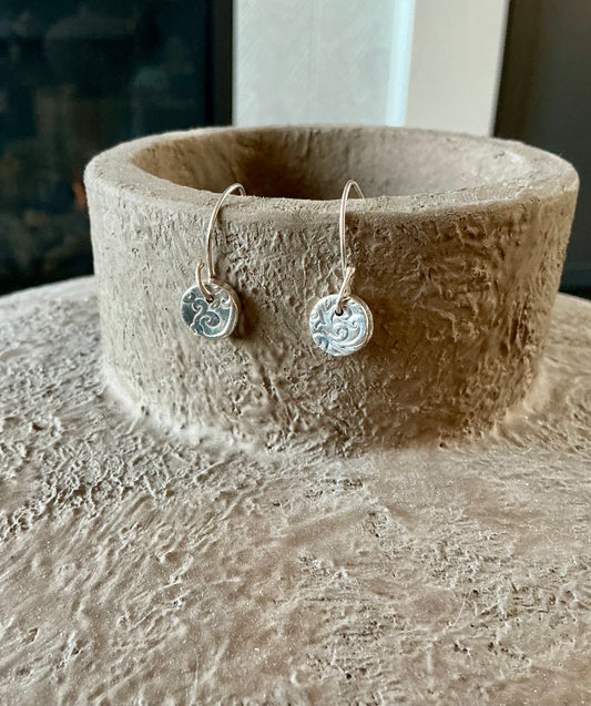 Textured silver earrings