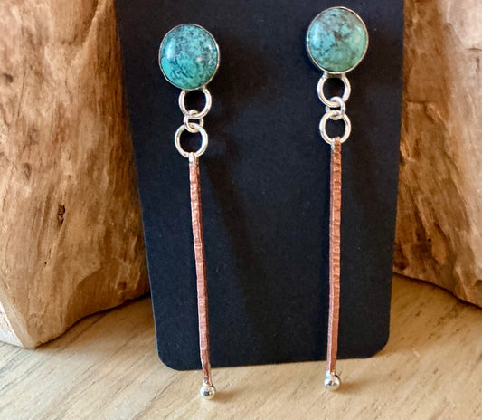 Raining copper earrings