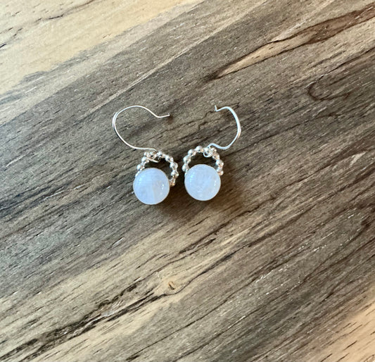 Floating moonstone earring