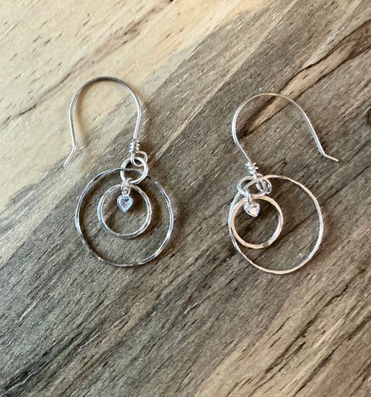 Cosmic hoops with little crystal hearts