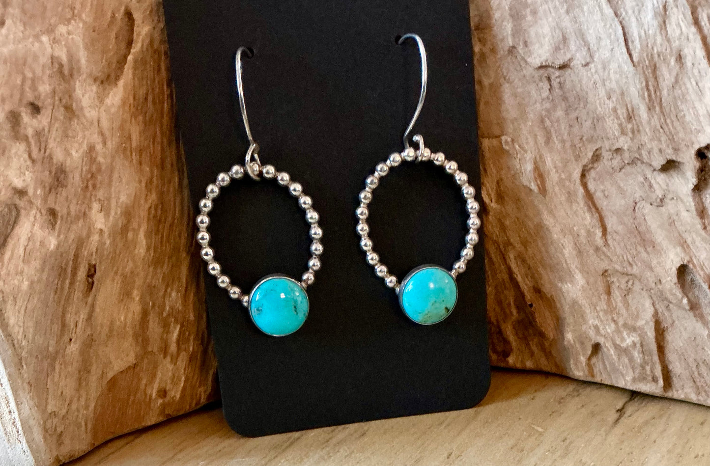 Floating turquoise hoops