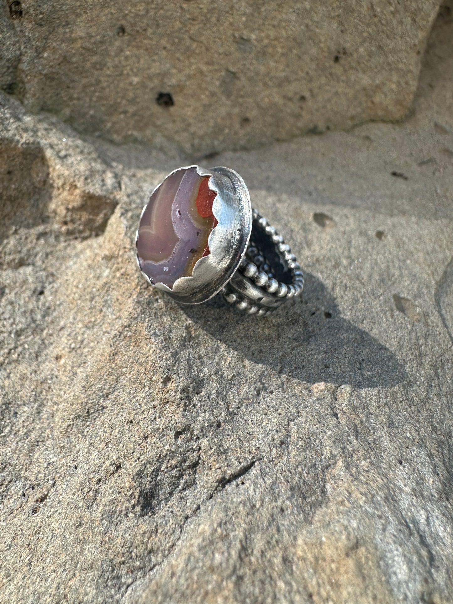 Moroccan Agate Statement Ring