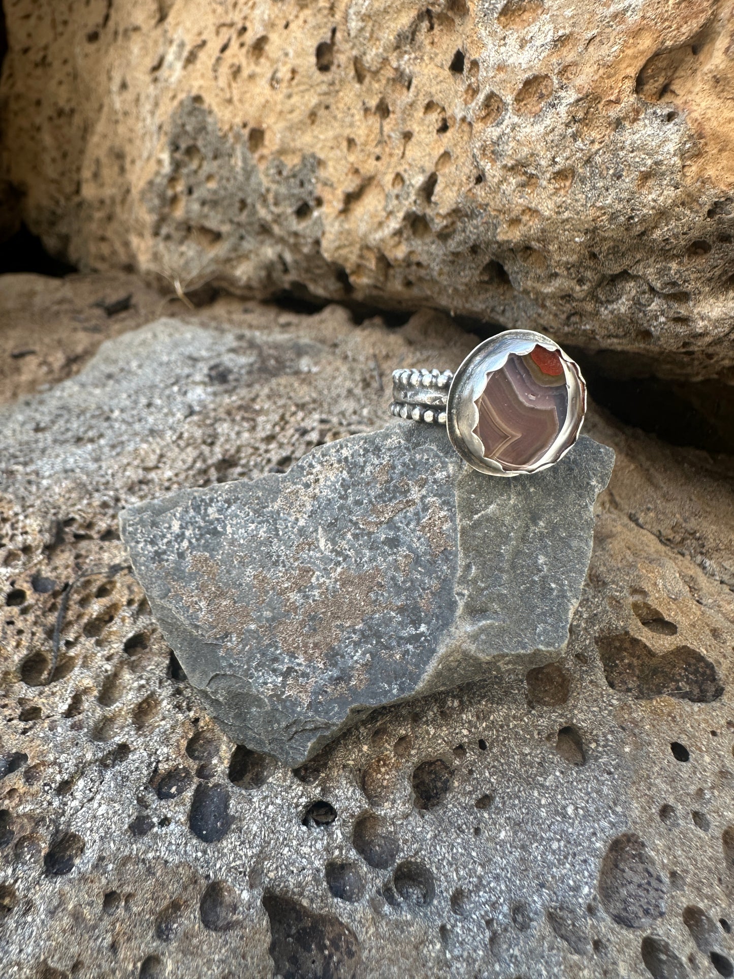 Moroccan Agate Statement Ring