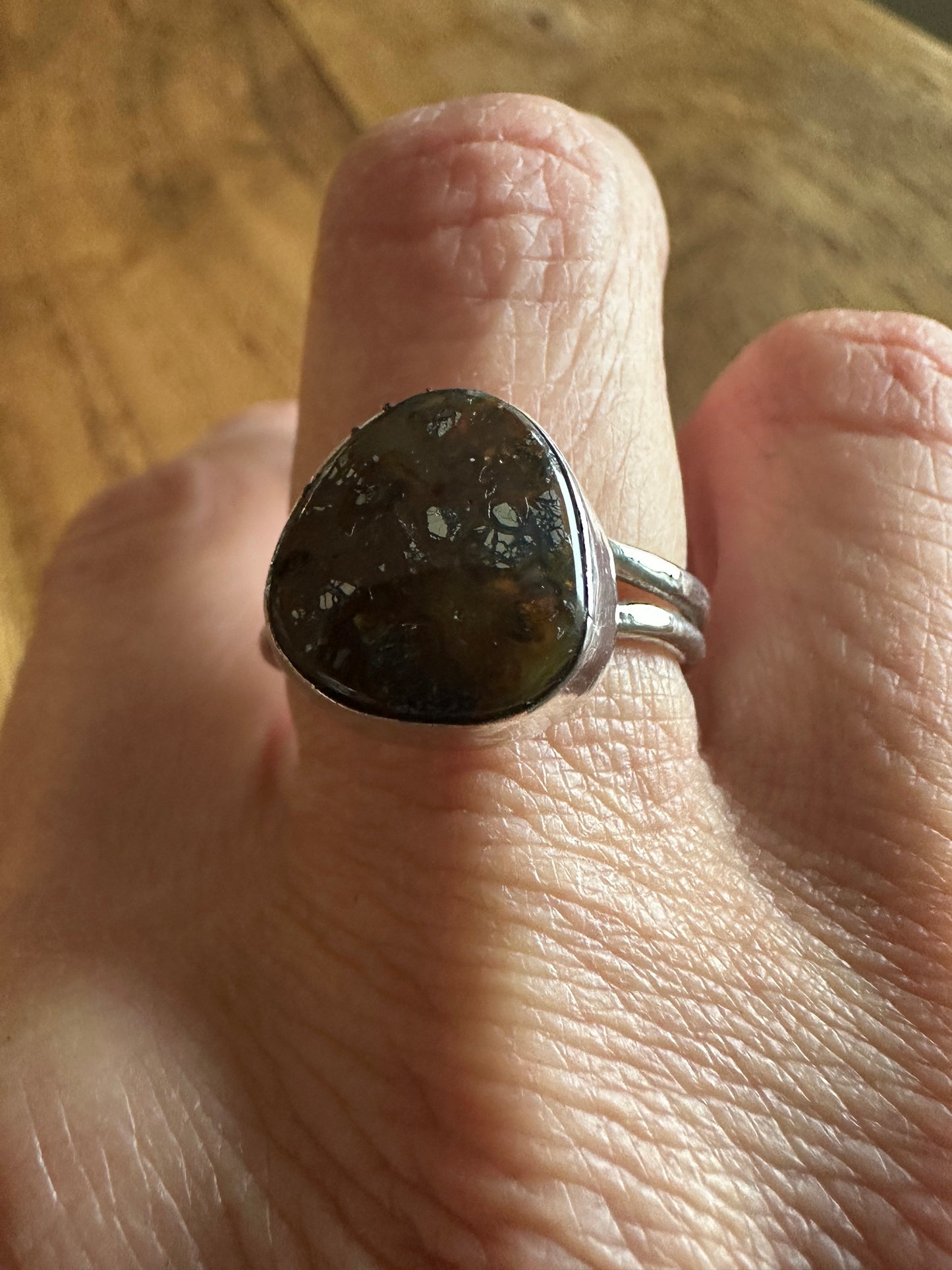 Marcasite sterling silver nugget ring