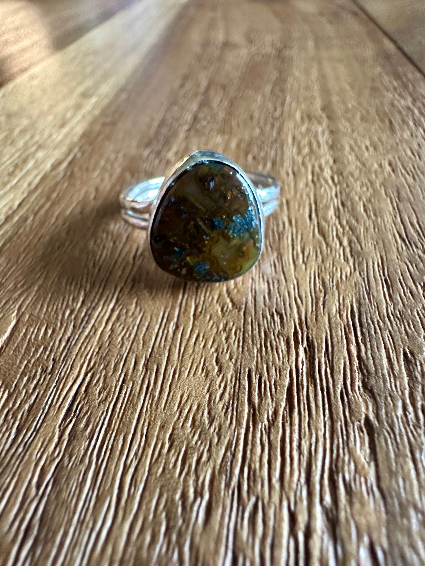 Marcasite sterling silver nugget ring