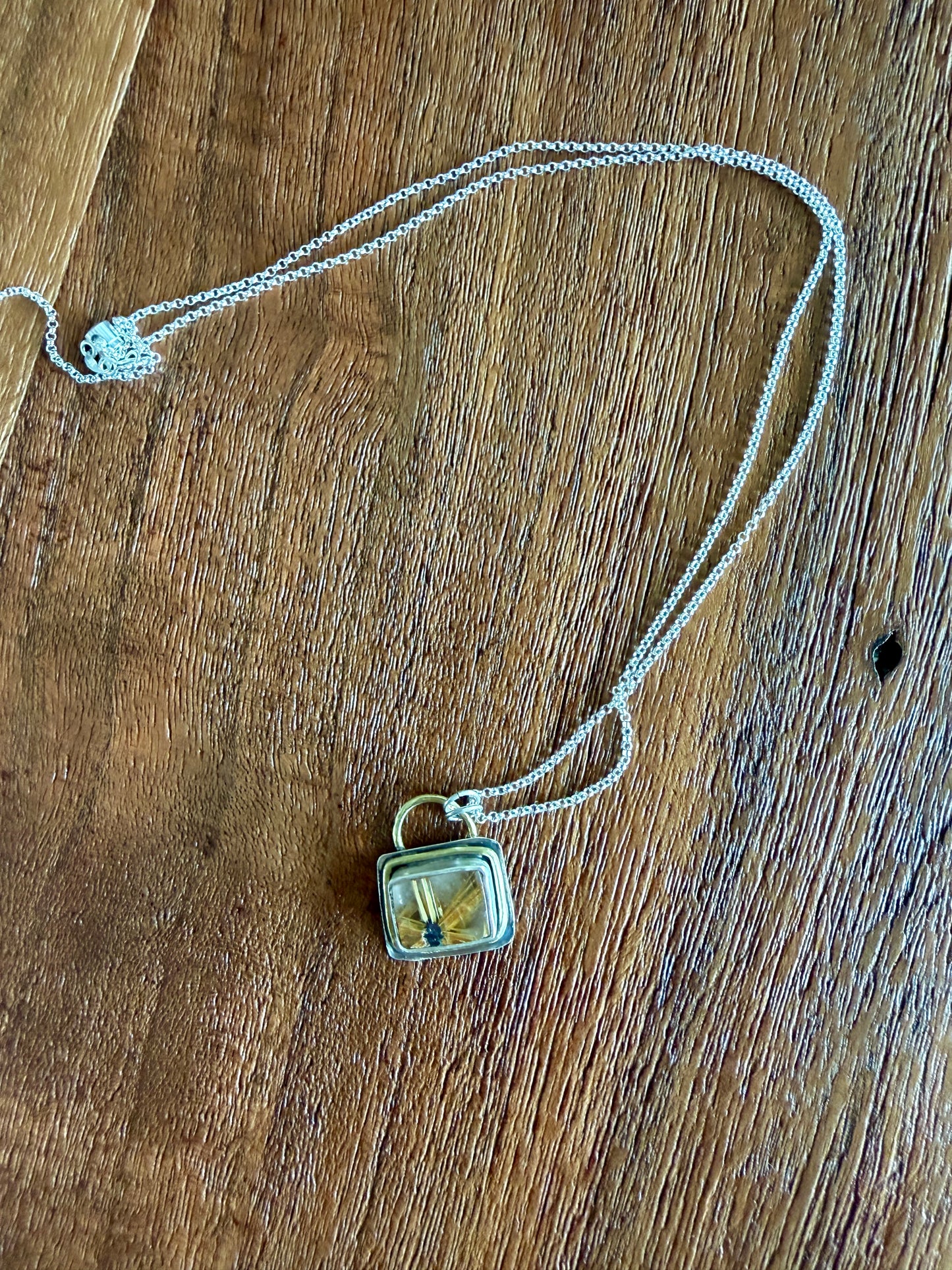 Rutilated Quartz silver necklace