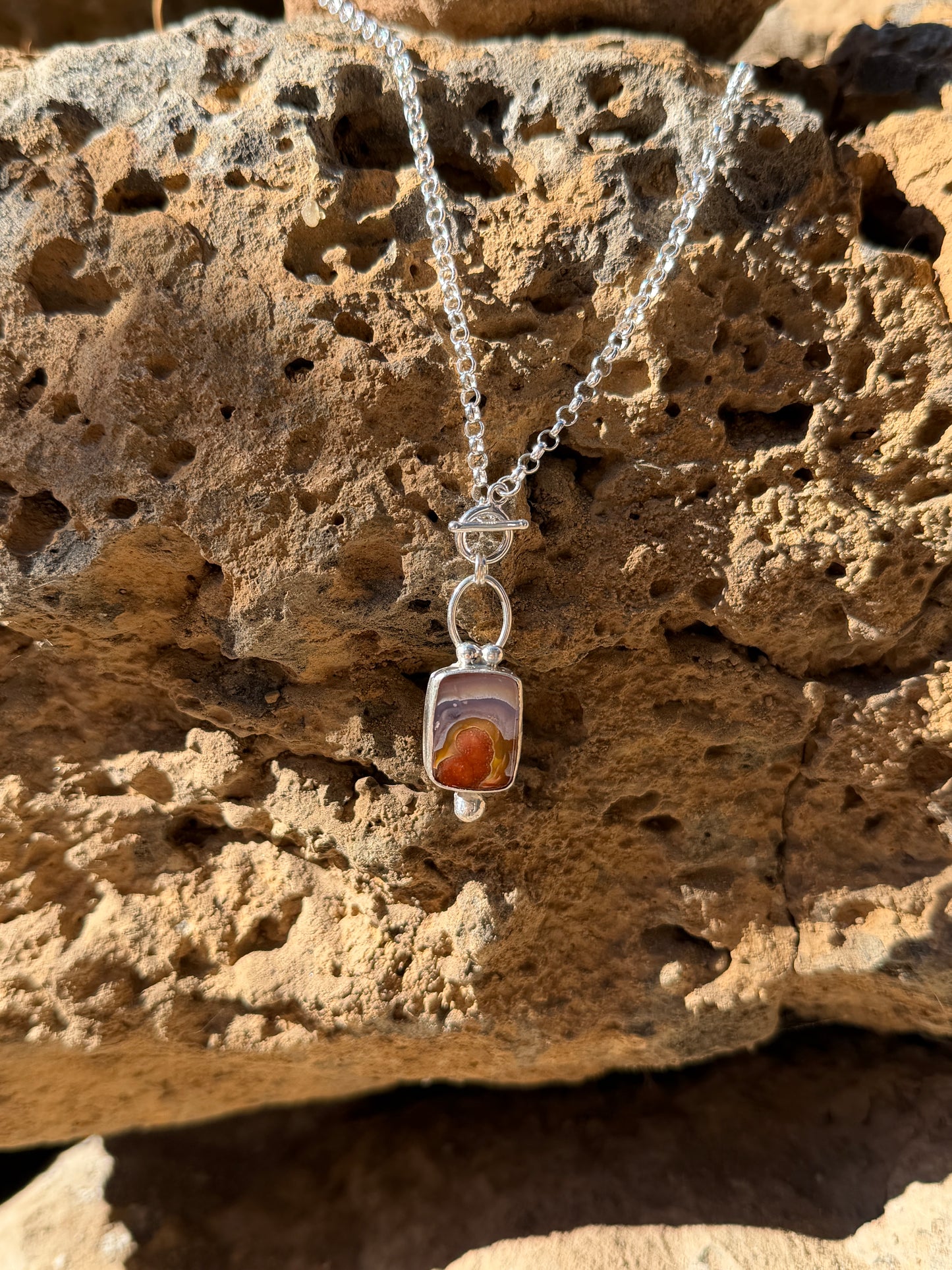Moroccan Agate Silver Necklace