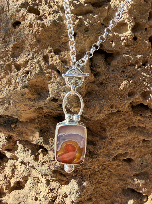 Moroccan Agate Silver Necklace