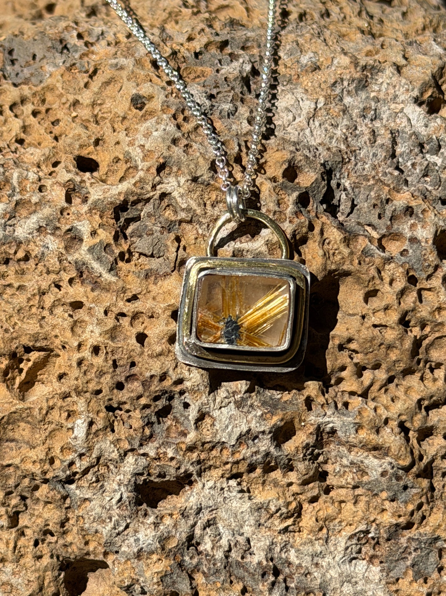 Rutilated Quartz silver necklace
