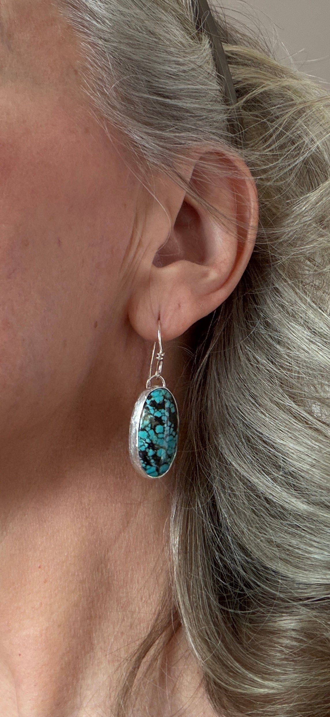 Turquoise and sterling silver earrings