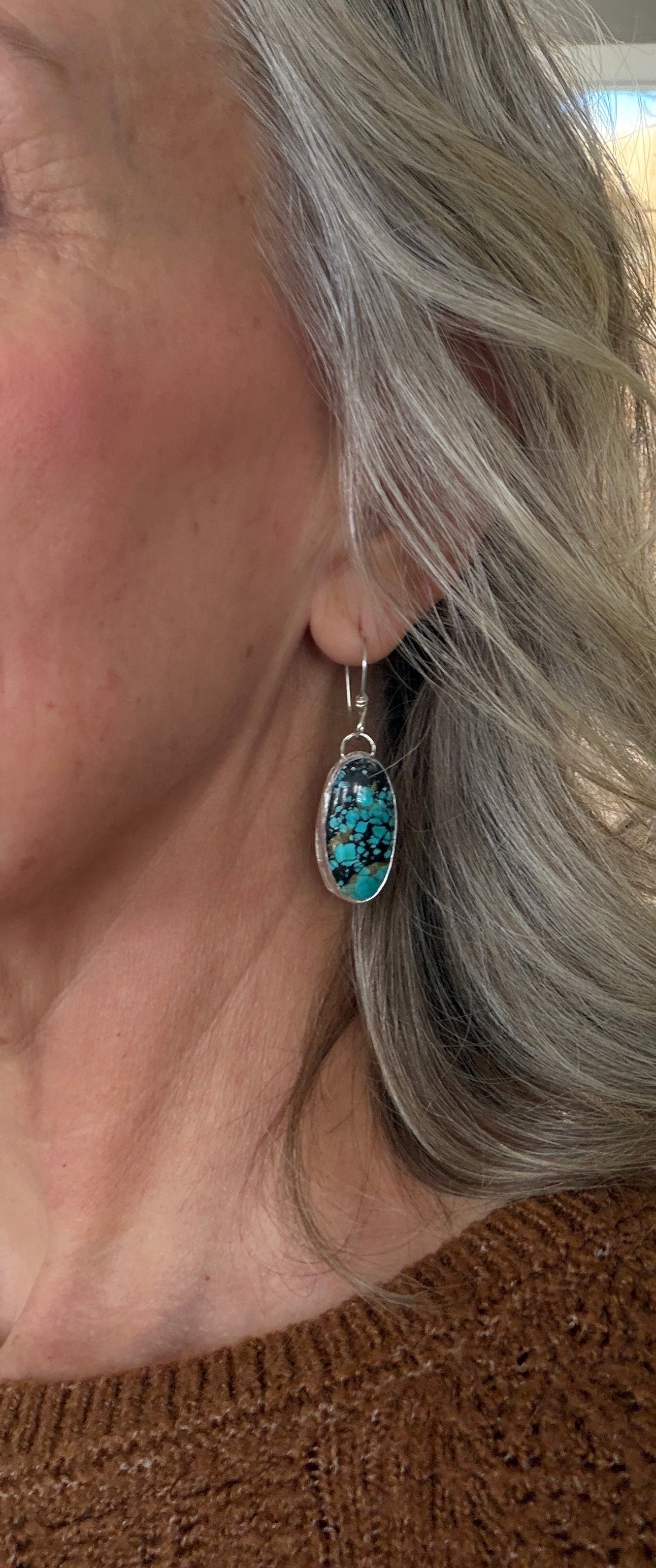 Turquoise and sterling silver earrings