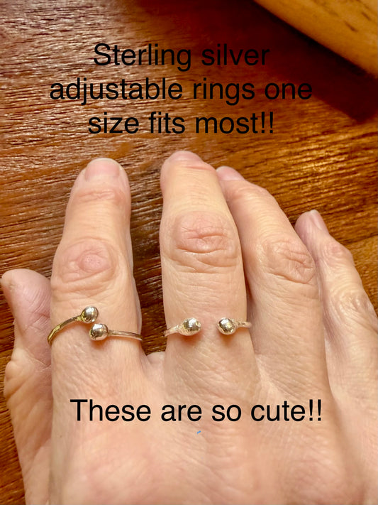 Adjustable Dainty recycled Silver ring