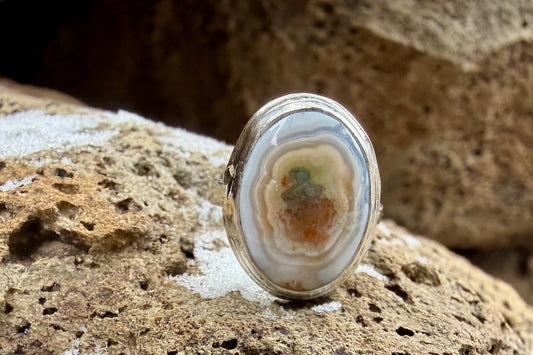 “Egg” Ocean Jasper ring