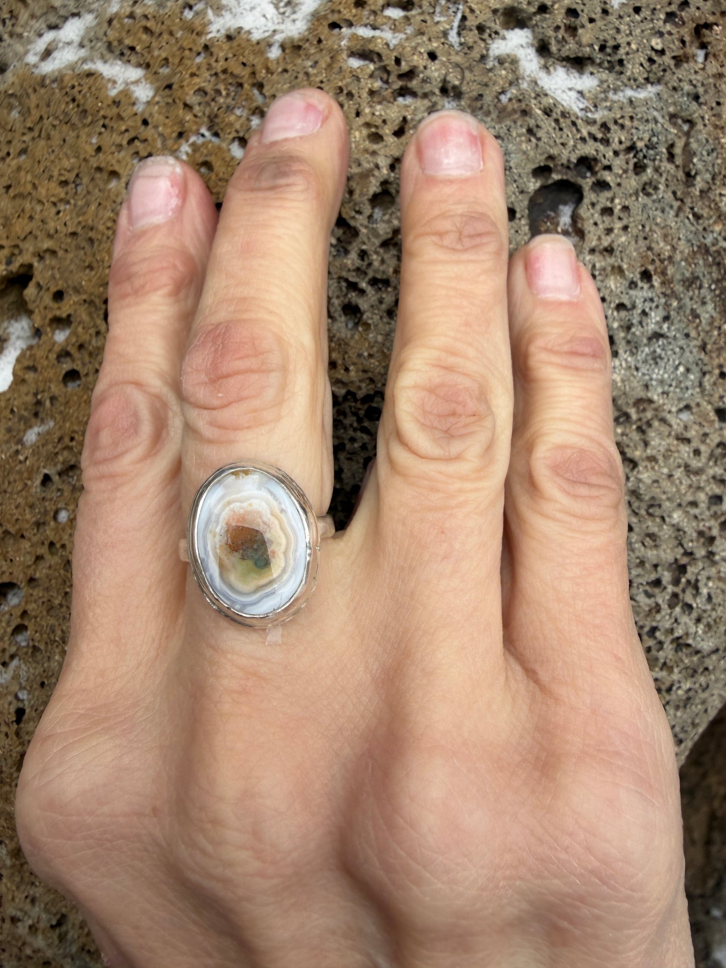 “Egg” Ocean Jasper ring